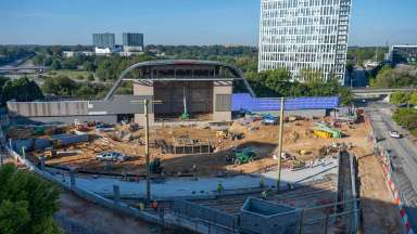 the new Red hat amphitheater under construction