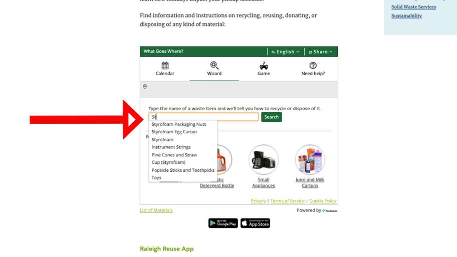 Raleigh Reuse Tool Instructions | Raleighnc.gov