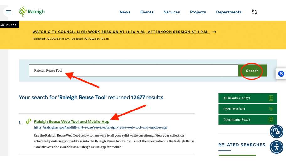 Raleigh Reuse Tool Instructions | Raleighnc.gov