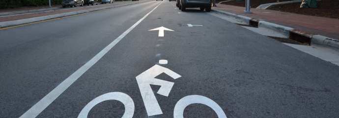 Bike lane on Hillsborough street in Raleigh