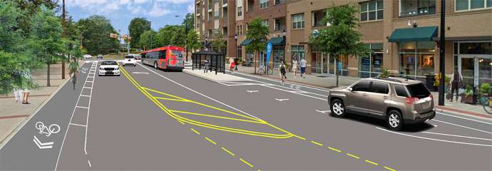 A rendering of what Oberlin Road will look like after construction