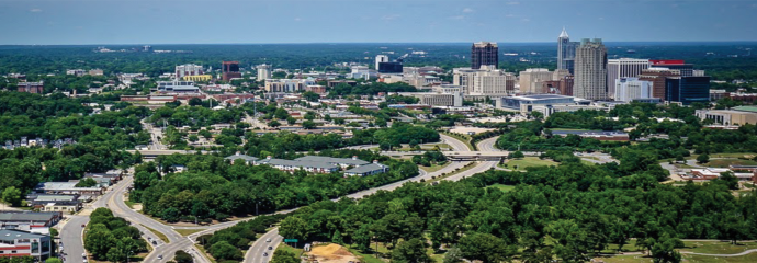 Aerial photo of Raleigh Skyline