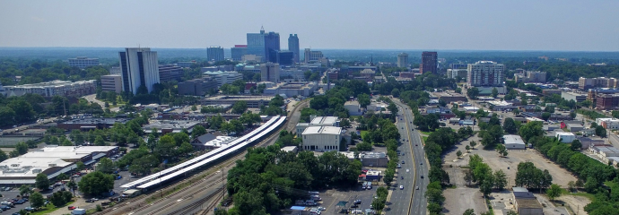 Aerial image of downtown Raleigh