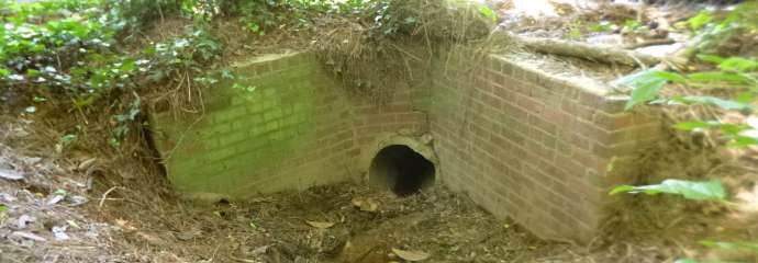 An old stormwater pipe near a home on Melbourne Road
