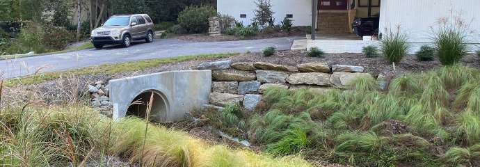A new concrete culvert that carries stormwater through the city.