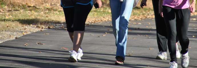 People walking on the greenway trail