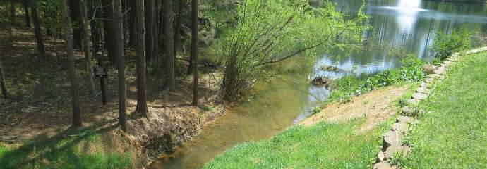 A view of the repaired stream on Doverton Court.