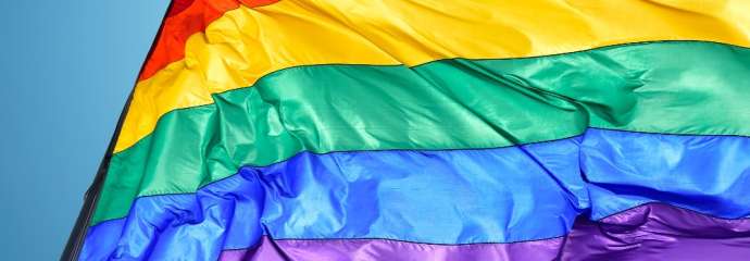Rainbow Flag consists of six stripes, with the colors red, orange, yellow, green, blue, and violet