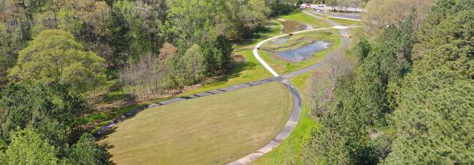 aerial view of the park trails
