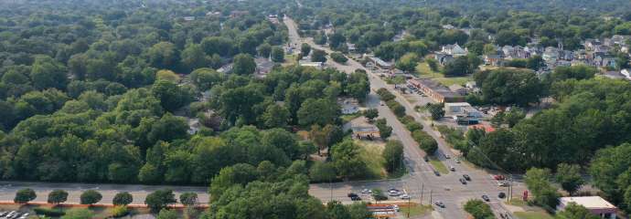 Aerial view of New Bern Ave.