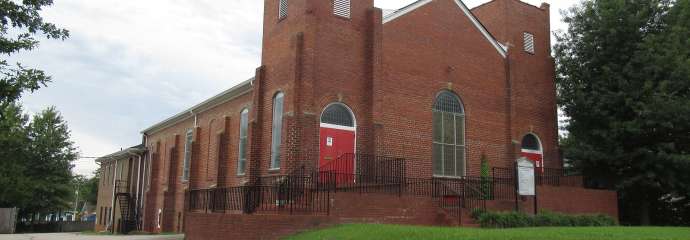 Image of a brick church in Raleigh