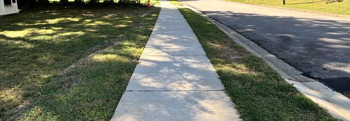 green sidewalk