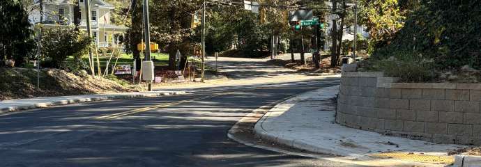 road with signs and trees
