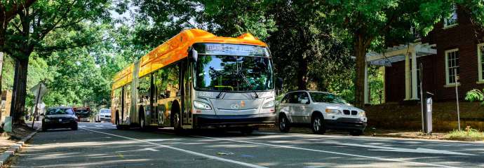 BRT Bus in Downtown Raleigh