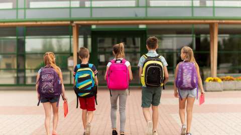 Kids walking to school