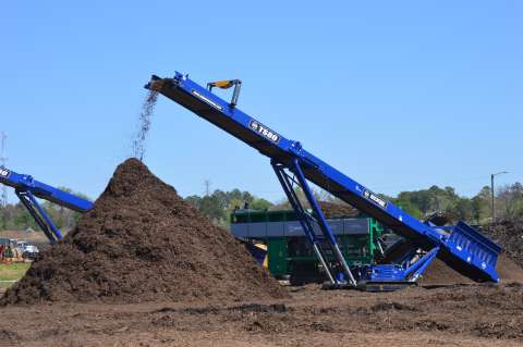 Yard Waste Center screener processing compost and mulch