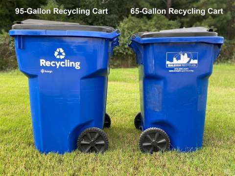Recycling cart options 95-gal and 65-gal