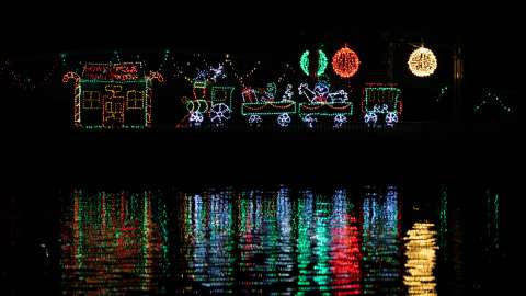 Holiday Express: Musical Water Snow Globe with Children Riding a Train