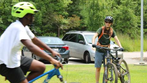 children on mountain bike tour