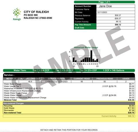Utility bill sample before January 2024