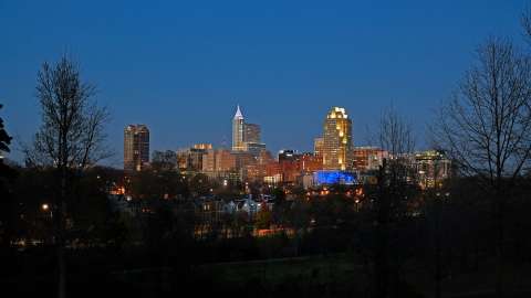 Raleigh's skyline at dusk