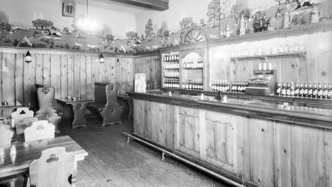 Interior of Kitty Hawk Tavern at Sir Walter Hotel prob 1940