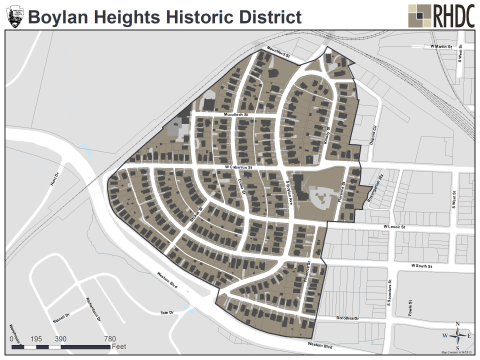 Boylan Heights National Register of Historic Places Map