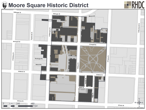 Moore Square National Register of Historic Places Map