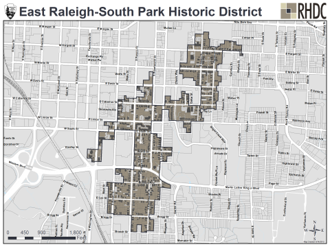 East Raleigh South Park National Register of Historic Places Map