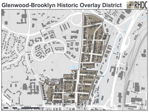 Glenwood-Brooklyn National Register of Historic Places Map