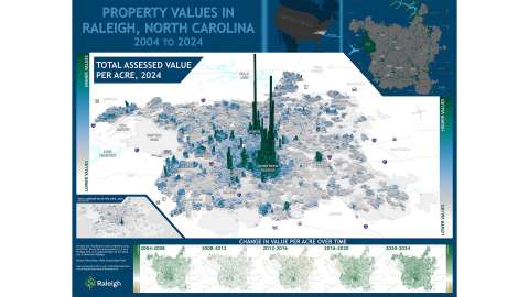 Map of property values in Raleigh