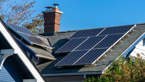 Solar panels on a home