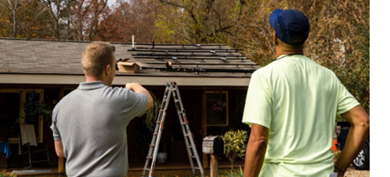 A solar installation in progress on a home