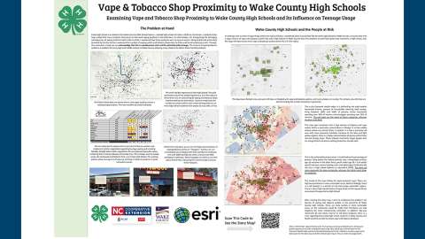 Vape and Tobacco Shop Proximity to Wake County schools.