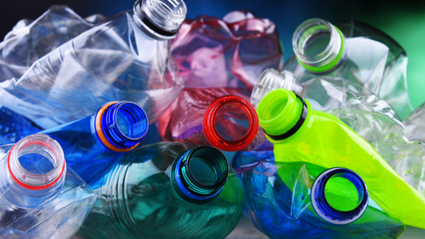Colorful plastic bottles