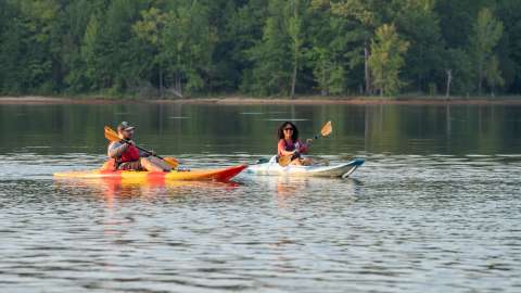 people on kayaks