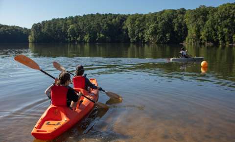 two people kayaking