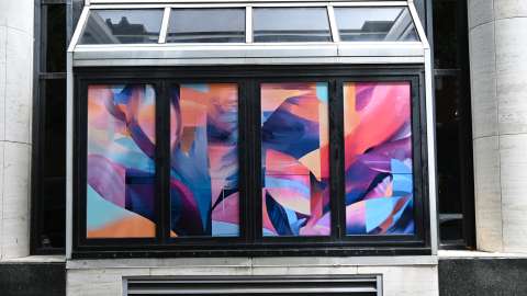 Vinyl mural artwork by artist Britt Flood
