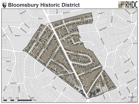 Bloomsbury Historic District Map