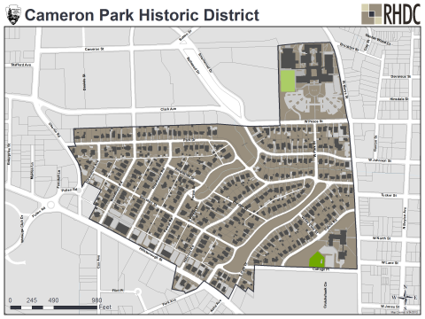 Cameron Park Historic District Map