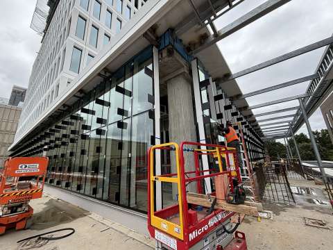 image of new windows going into the City Hall building