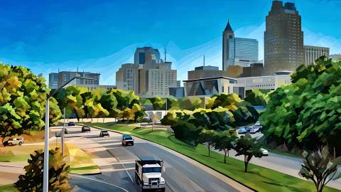 Reflecting Raleigh Technical Teams - A stylized image of downtown Raleigh skyline