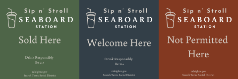 seaboard station social district window clings in downtown raleigh