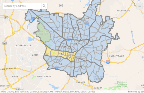 City of Raleigh map