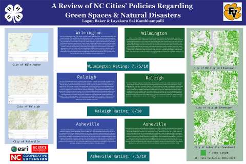 Layakara Sai Kambhampalli with &quot;A Review of NC Cities' Policies Regarding Green Spaces &amp; Natural Disasters.&quot;