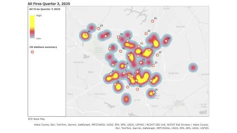 Fire map showing q3 fire map that shows the statistics listed in chart