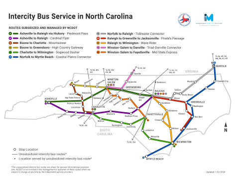 Intercity bus map