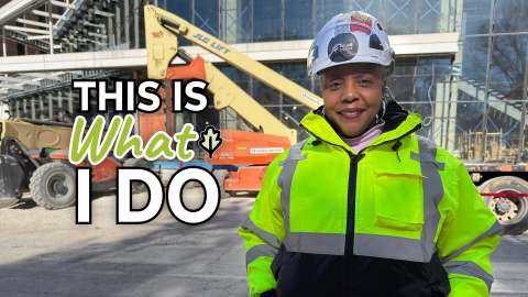 Construction manager standing at job site