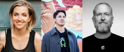 Three artist headshots