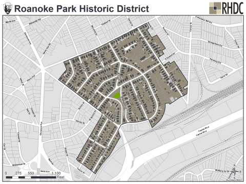 Roanoke Park Historic District Map